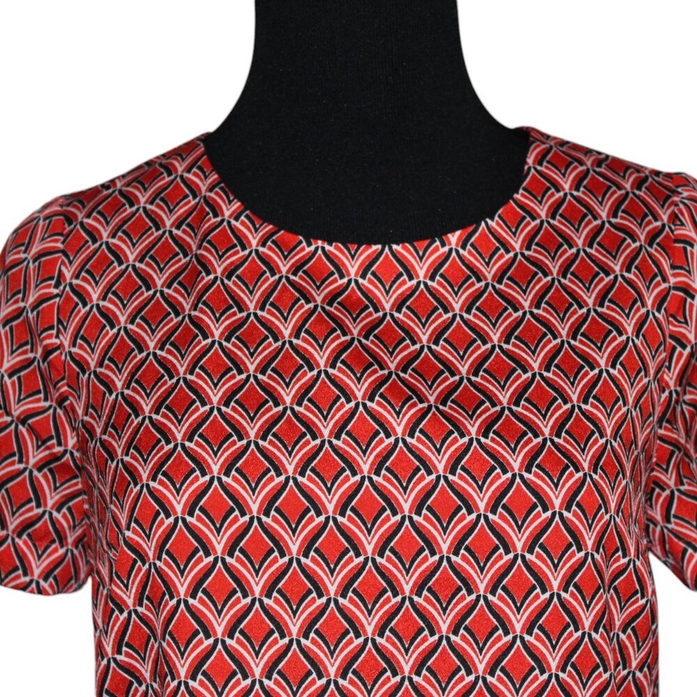The Limited Women's Red Blue Shift Sheath Modal Shirt Dress XSP NWT'S - Picture 3 of 14